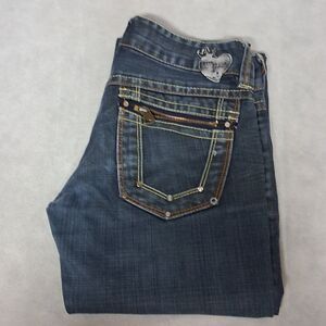 Urban Blue Jeans Women's 29x33 Straight Leg Dark Denim Studs Rhinestones